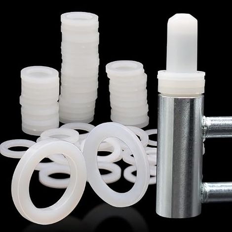 120 Pcs Rondelles pour Gonds de Porte, Paumelles Entretoise Plastique 10,2mm × 15mm Rondelle Nylon Caoutchouc Plat pour Portail Exterieur Cache Gond Porte, 1mm et 2mm 60 pcs chacun (1/5)