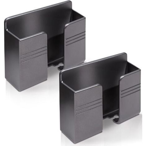Juego de 2 soportes de pared para teléfonos móviles con adhesivo 3M, soporte de pared para cargador, mando a distancia, soporte de pared para cama, sala de estar, gris (1/5)