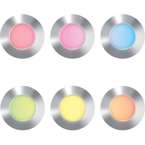 Xanlite – Lot de 6 spots encastrables 12V IP67 inox 304 – 20 lumens – Blanc neutre 4000K et RVB – Angle 360° – SPTK6RRGBW