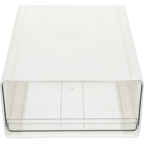 Schubladenbox für den Haushalt, Aufbewahrungsbox für den Schreibtisch, praktische Aufbewahrungsbox für Studentenwohnheime, Büroaccessoire-24X17X8.8CM-White (1/2)