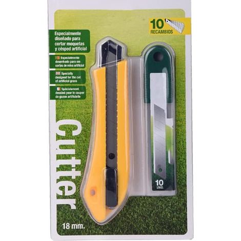 Lama speciale per tagliare erba artificiale  Lama in acciaio inox da 18 mm  Include 10 lame di ricambio