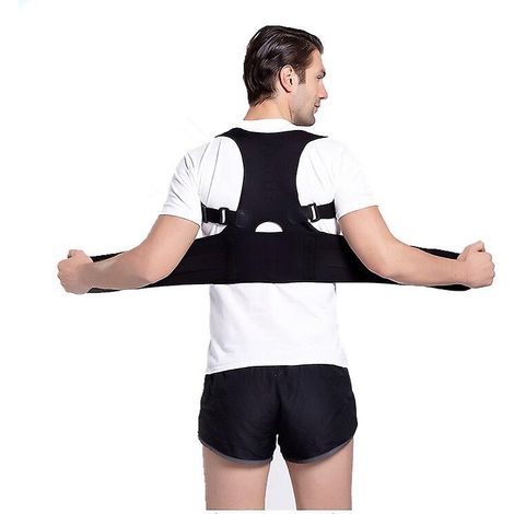 Adultes, étudiants, femmes, soins personnels, correcteur de posture, soutien lombaire magnétique, ceinture de maintien des épaules et du dos - noir (M) (1/5)