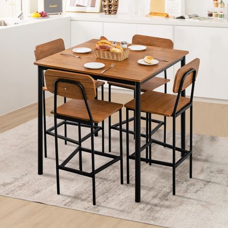 Ensemble Table et Chaises Salle à manger pour 4 Personnes Cadre en Métal 4 Chaises de Style industrielle Maison Chic (1/4)