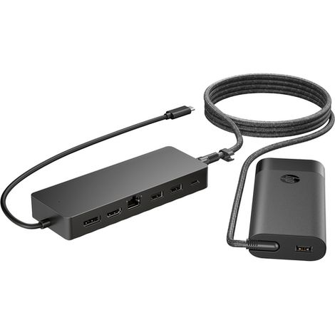 Kit hub USB-C universale e caricabatterie per laptop HP (1/4)