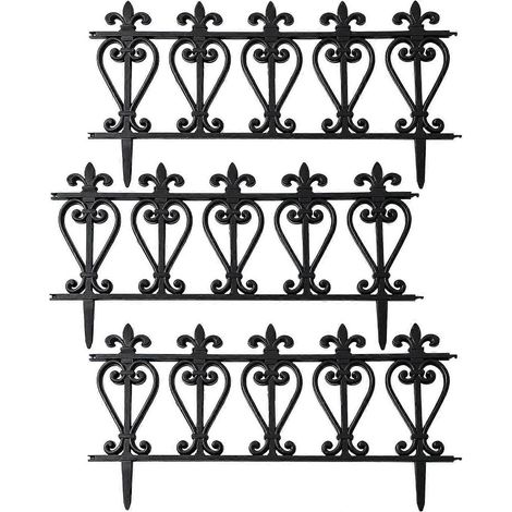 Bordure de jardin 3 pièces effet bois PP 60 x 33 cm pour délimiter jardin allée parc terrasse (1/5)