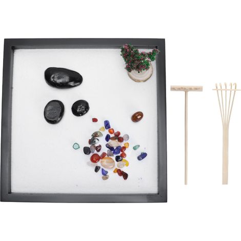 Ornement de table à sable Mini jardin zen DIY Plateau à sable imitation Accessoires de décoration artisanale (1/5)