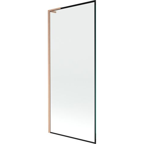 Mexen Next L paroi de baignoire à 1 vantail 80 x 150 cm, motif noir, cuivre brossé - 895-080-000-03-70-65 (1/5)