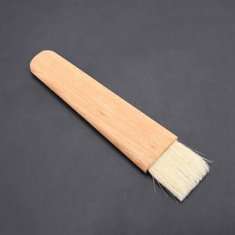 Pinceau à barbecue en bois, pinceau de cuisson, outil de cuisine pour huile, sauce et beurre (manche plat) (1/5)