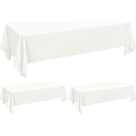 Tischdecken rechteckig 152x254 cm elfenbein, 2 Stück, Polyester, waschbar