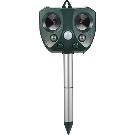Répulsif ultrasonique à énergie solaire, détecteur de mouvement infrarouge (PIR) pour jardin, oiseaux, chats, chiens, renards, afin d'éloigner les animaux.
