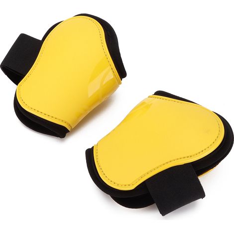 Guêtres pour tendons de cheval, lot de 4, protections confortables et réglables pour le saut d'obstacles, jaunes, lot de 2, pour les membres postérieurs (M) (1/5)
