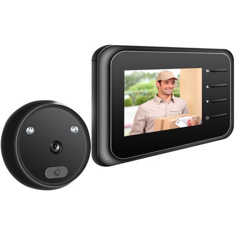 Video-Türklingel mit Türspion und drahtlosem Monitor, digitaler Nachtsicht, Fotoaufnahme und Überwachung für Ihre Haussicherheit (Batterie nicht im Lieferumfang enthalten). (1/5)