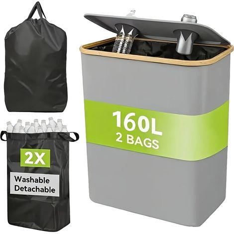 Lagerbehälter, 160L Kapazität, einschließlich 2 abnehmbarer Taschen, grau, 160L (1/2)