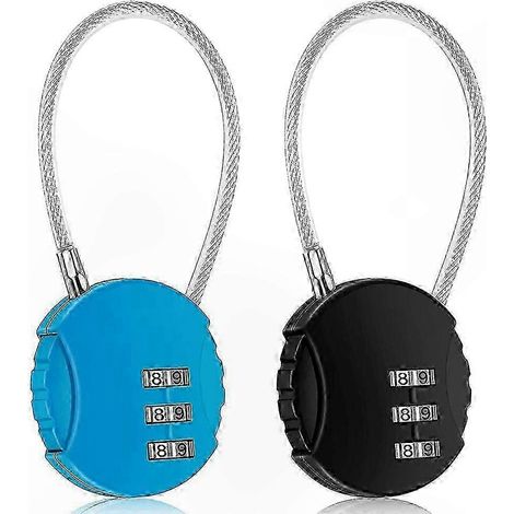 Cadenas à 3 chiffres imperméable pour casiers extérieur, salle de sport et sport — Lot de 2, robuste et sécurisé (1/5)