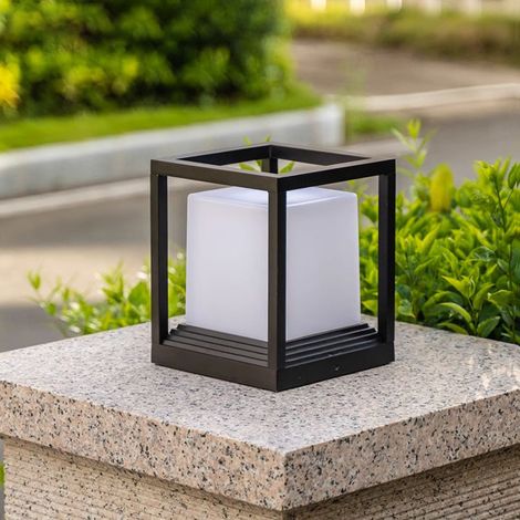 Applique murale d'extérieur pour portail de jardin, éclairage de clôture étanche, type électrique – Lumière chaude – Moyenne 220 x 220 mm – Noir (1/5)