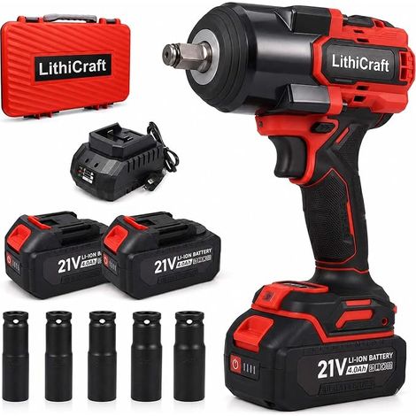 1/2 Inch Cordless Impact Wrench, 1200 Nm Brushless, 5 Sockets 17/19/21/22/24 mm, for Wheel Changing, Auto (1/5)
