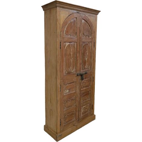 Armario de madera acabado artesanal marrón 97x36x210 cm (1/5)