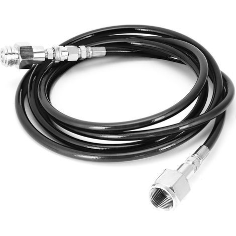 2,5 m langer externer Soda-Schlauch G5/8-14, universeller CO₂-Flaschen-Nachfüllanschluss, Adapterset, schwarzer Schlauch (1/5)