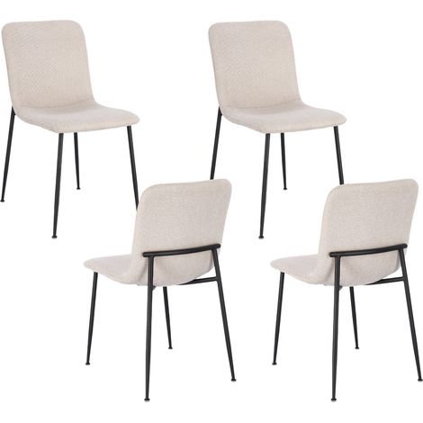 Chaises design en tissu et pieds en métal noir (lot de 4) - BREDA (1/5)