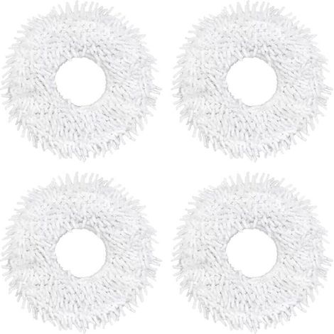 Accessori per scopa a vapore 2-in-1: panni in microfibra lavabili ×4, compatibili con scope robot e stazioni di pulizia (bianco)
