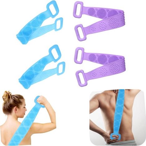 Bandes de frottement exfoliantes lot de 4 - gants de toilette pour le dos et les pieds, étanches, 70 x 7 cm (1/5)
