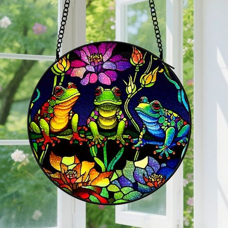 Capteur de Soleil en Vitrail  Décoration Spirituelle pour Maison 30cm (1/4)