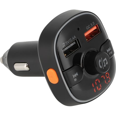Adaptateur Bluetooth pour autoradio FM, lecteur MP3, kit mains libres, compatible avec chargeur QC3.0 (1/5)