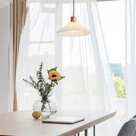 Lustre de chevet plissé nordique, lampe suspendue pour chambre à coucher, 31 cm (1/5)