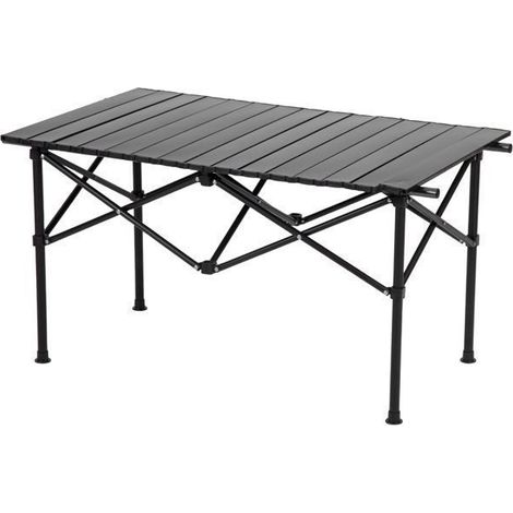 Tavolo da campeggio - K IKIDO - 90x50x54cm - Acciaio al carbonio - Carico 60KG - Nero