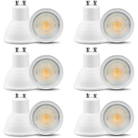 Lot de 12 ampoules LED GU10 6 W 220-240 V, blanc chaud 3000 K, 600 lm, remplace les ampoules halogènes 50-60 W, non dimmables, faisceau concentré, angle de diffusion de 30° [Ener (1/5)
