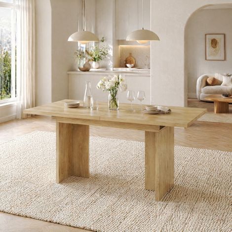 Tavolo da pranzo allungabile 140/180 x 80 cm, 6-8 persone, MDF, rovere DESVIAE (1/5)