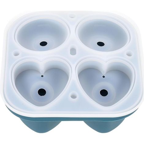 Moule à Glaçons en Silicone Réutilisable Forme de Rose et Cœur, (1/5)