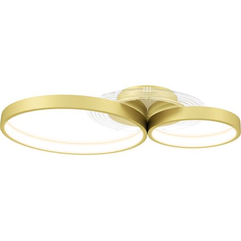 Plafonnier LED 40 W, 3000 K/4000 K/6500 K, pour chambre, salon, cuisine, salle à manger, couleur or (1/5)