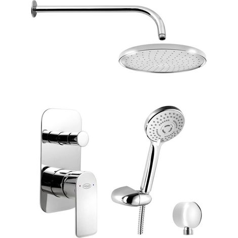 DAPHNE Douche en béton Set avec un seul levier Mixer Tap, 2 Outlets, chrome
