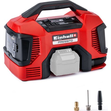Einhell Compresseur hybride PRESSITO - Solo PXC (18V, 90 W, Longueur tuyau haute pression : 710 mm, Câbles et tuyaux intégrés) Livré sans Batterie ni Chargeur