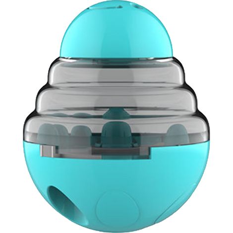 Futterball für Haustiere, bissfest, interaktiv, auslaufsicher, Intelligenzspielzeug für Welpen, Futterball zur langsamen Nahrungsaufnahme, hellblau (1/5)