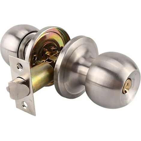 Serrure à bille en acier inoxydable - Poignée de porte avec verrou - Intérieur et extérieur - Finition satinée - 1 serrure incluse. (1/5)