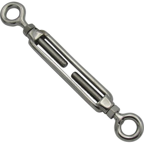 Eye to Eye Turnbuckle Stainless Steel M10 (15MM Eyes Open Body Straining Screw Rigging Tensioner) (1/5)