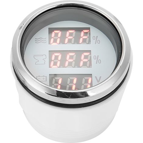 Compteur de niveau d'eau 52mm 3-en-1, jauge de liquide d'égout, instrument de tension 0-190Ω, norme UE, cadran blanc, pour réservoir et tuyauterie. (1/5)