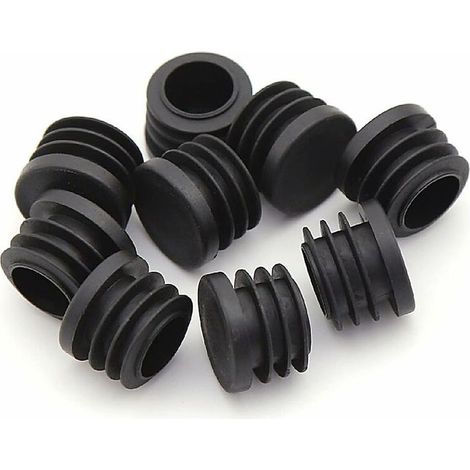 Tapas para patas de silla, tapas redondas de plástico, 30 piezas, tapas negras para extremos de tubos, deslizadores redondos para sillas, tapas protectoras para muebles, inserciones para cubiertas de  (1/5)