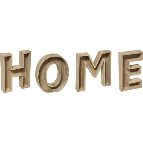 Objet décoratif Mot à Poser HOME en Bois de Paulownia H 26 cm - Atmosphera (1/9)