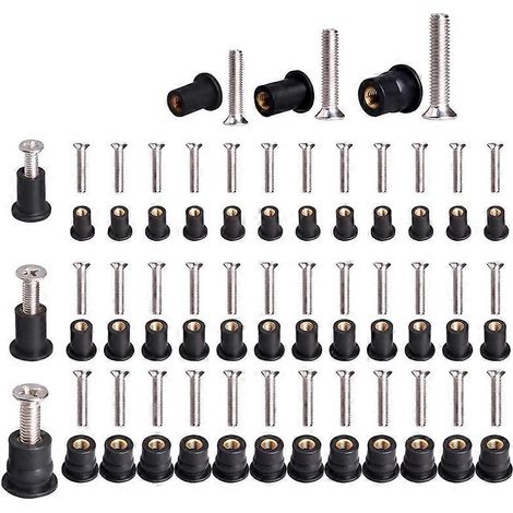 36 paires d'écrous à sertir M4/M5/M6 en néoprène avec vis en acier inoxydable. Écrous à sertir en caoutchouc pour kayak, laiton et cuivre. (1/5)
