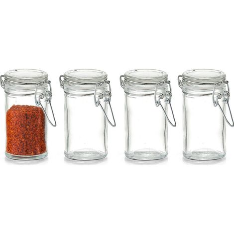 Gewürzgläser mit Clip, Ø 4,5 cm, 4er-Set