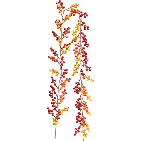 Guirlande De Noël Artificielle - Branches En Rotin Synthétique Avec Baies - Pour Intérieur Et Extérieur - 185 Cm - 1 Pièce (1/5)