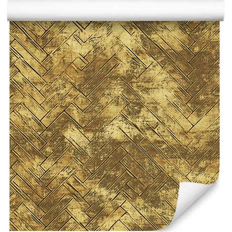 Carta da parati color oro anticato e ocra per soggiorno e camera da letto, 50x1000 cm (1/5)