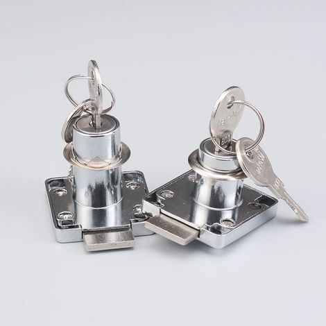 Set aus 2 Edelstahl-Schließzylindern (22 mm) mit 2 Schlüsseln für Schränke, Büros, Kleiderschränke und Küchenschränke (1/5)