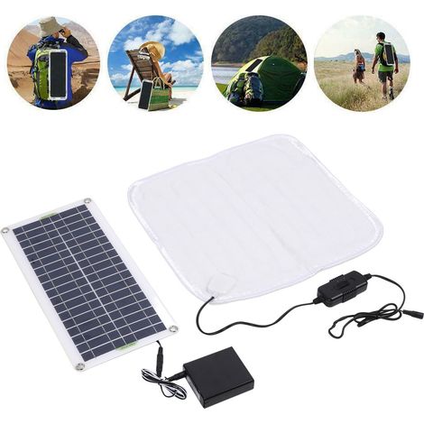 [Kit de panel solar portátil] [50W] [Carga rápida] Panel solar portátil de 50W con cubierta eléctrica de 20W y 12V y compartimento para batería para acampar y hacer senderismo. (1/5)