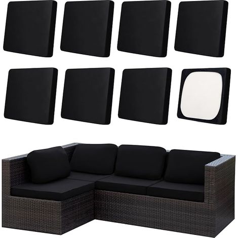 Waterproof Patio Cushion Covers Outdoor Sofa Covers Stretch Covers for Sofa Cushions Washable Reusable Furniture Protectors (1/5)