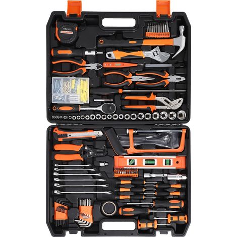 236-piece tool set with essential hand tools, comes with a storage toolbox, suitable for daily repairs and auto maintenance. (1/5)
