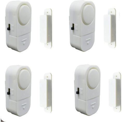 4 Packs Alarmes de Porte et de Fenêtre pour Sécurité des Enfants,Sécurité de Maison,Sécurité du Bureau,Capteurs Alarme Antivol Magnétiques,Alarmes de Porte et de Fenêtre,Piles Gratuites (1/5)